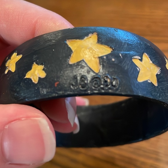 Jim Shore 1990 Folk Art Carved Wood Painted Patriotic Uncle Sam Bangle Bracelet - Picture 6 of 6